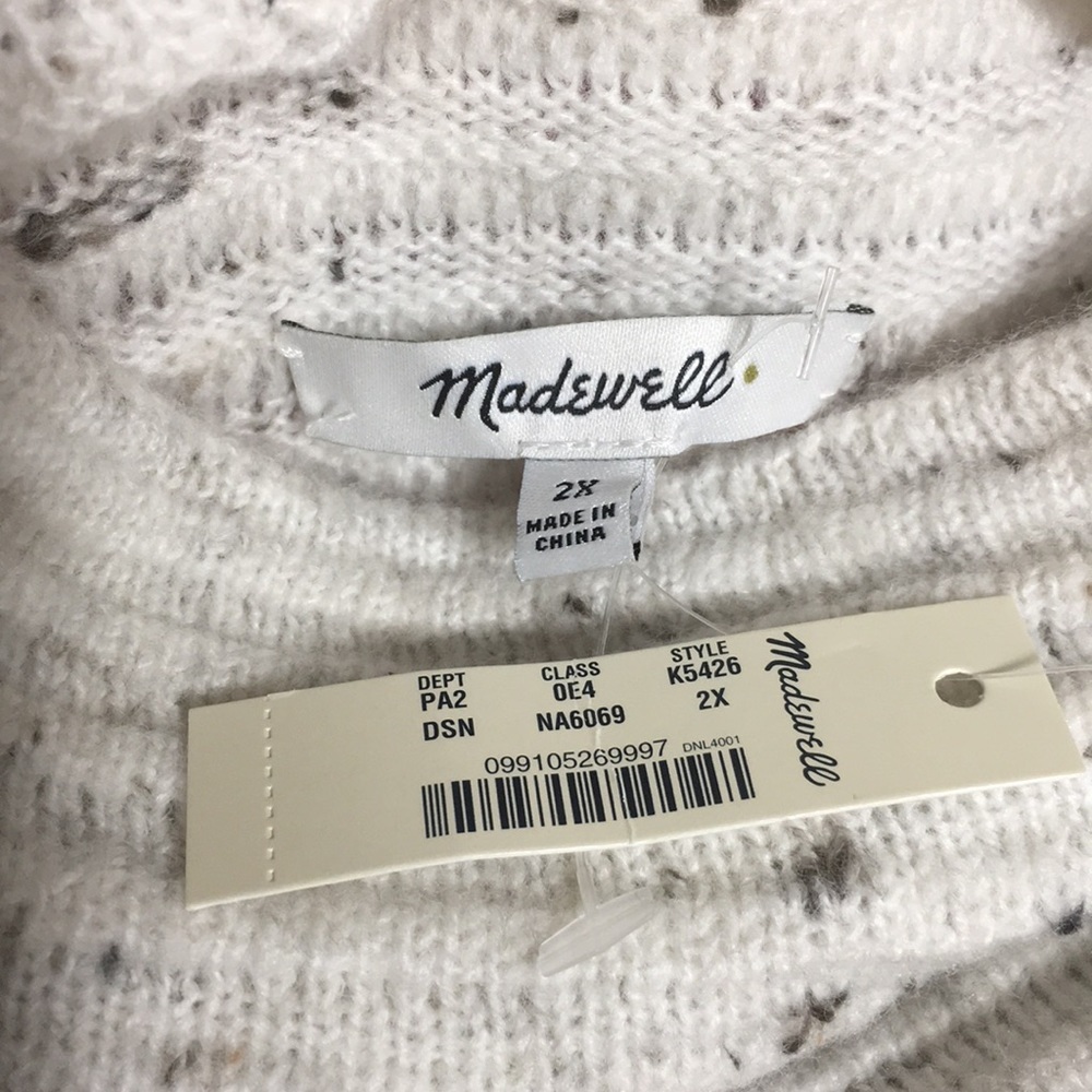 NWT Madewell Belmont Donegal Mock Neck Sweater. 2X - Picture 4 of 5